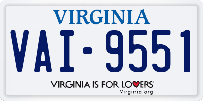 VA license plate VAI9551