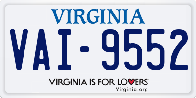 VA license plate VAI9552