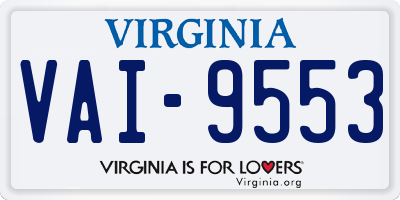 VA license plate VAI9553