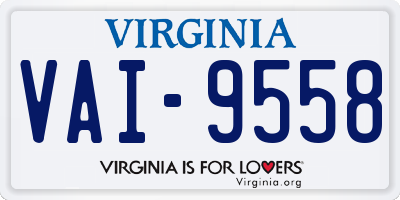 VA license plate VAI9558