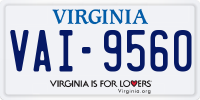 VA license plate VAI9560