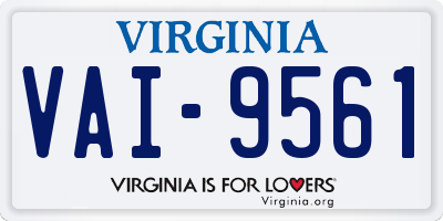 VA license plate VAI9561