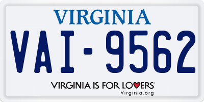 VA license plate VAI9562