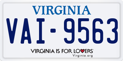 VA license plate VAI9563