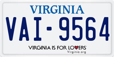 VA license plate VAI9564