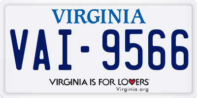VA license plate VAI9566