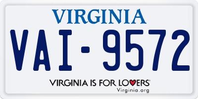 VA license plate VAI9572