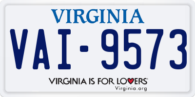 VA license plate VAI9573