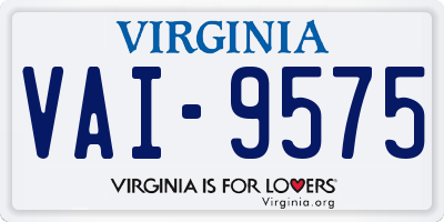 VA license plate VAI9575