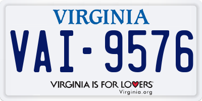 VA license plate VAI9576