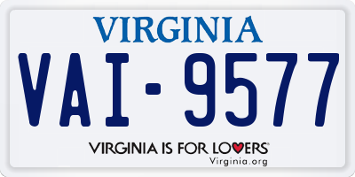 VA license plate VAI9577