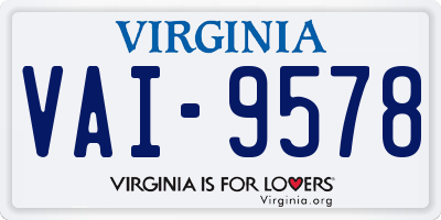VA license plate VAI9578