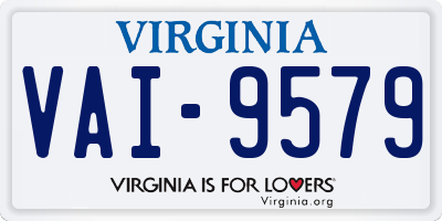 VA license plate VAI9579