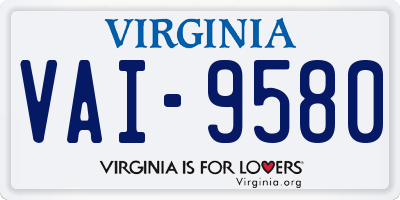 VA license plate VAI9580