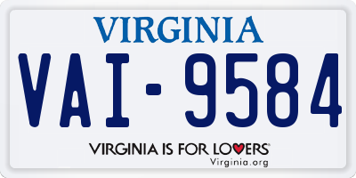 VA license plate VAI9584