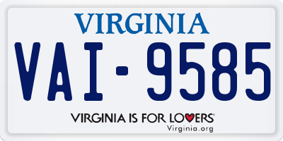 VA license plate VAI9585