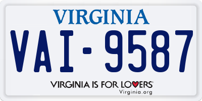 VA license plate VAI9587