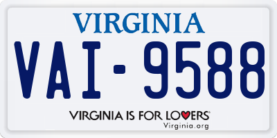 VA license plate VAI9588