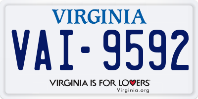 VA license plate VAI9592