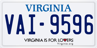 VA license plate VAI9596