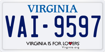 VA license plate VAI9597