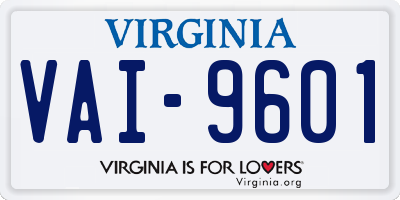 VA license plate VAI9601