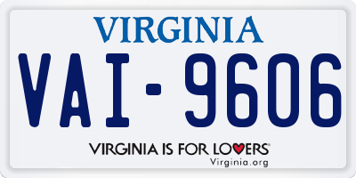 VA license plate VAI9606