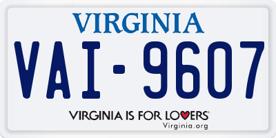 VA license plate VAI9607