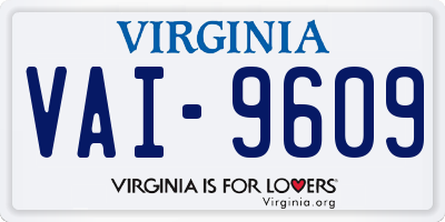 VA license plate VAI9609