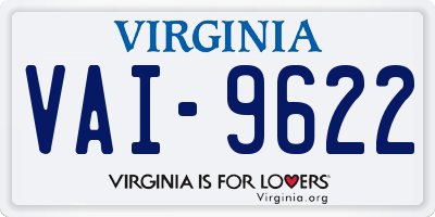 VA license plate VAI9622