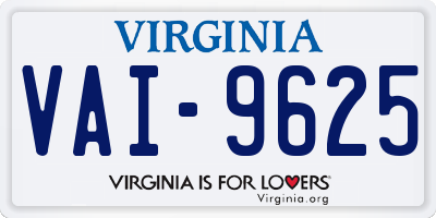 VA license plate VAI9625