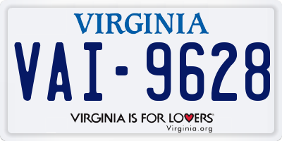 VA license plate VAI9628
