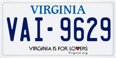 VA license plate VAI9629