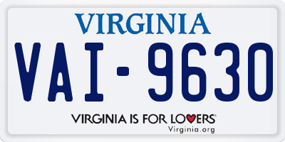 VA license plate VAI9630