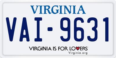 VA license plate VAI9631