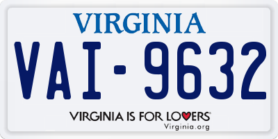 VA license plate VAI9632
