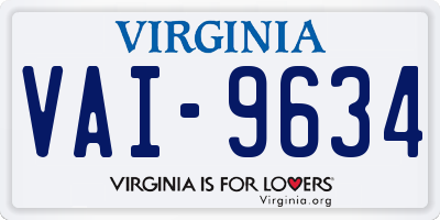 VA license plate VAI9634