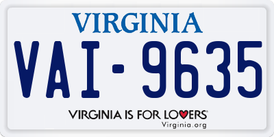 VA license plate VAI9635
