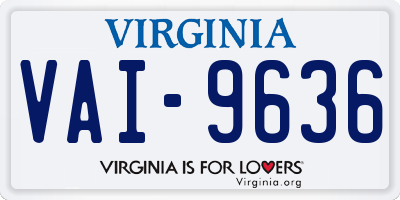 VA license plate VAI9636