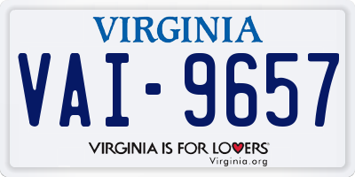 VA license plate VAI9657