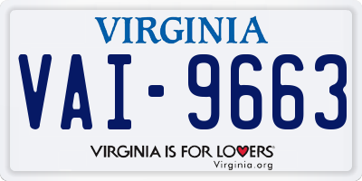 VA license plate VAI9663