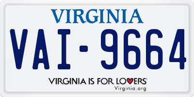 VA license plate VAI9664