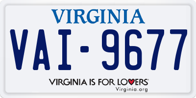 VA license plate VAI9677
