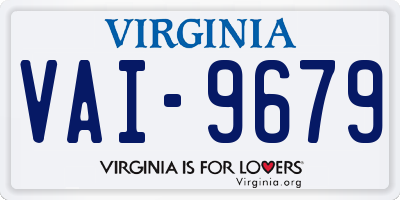 VA license plate VAI9679