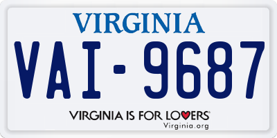 VA license plate VAI9687