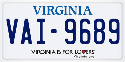 VA license plate VAI9689