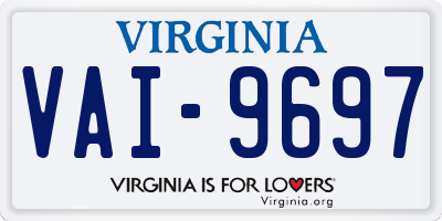 VA license plate VAI9697