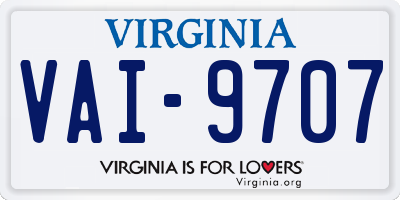VA license plate VAI9707