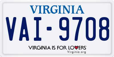 VA license plate VAI9708