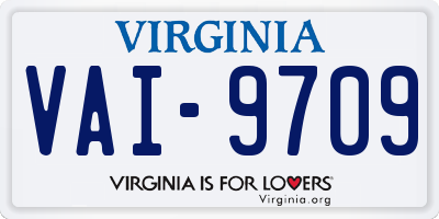 VA license plate VAI9709